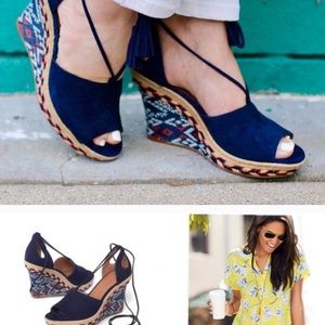 Cabi Isla Blue Suede Espadrille